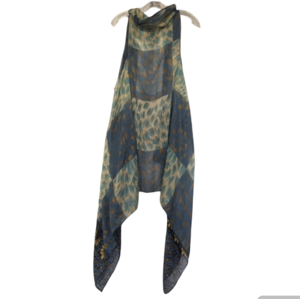 Leopard & Daisy Print Sheer Duster/Cardigan/ bathing suit cover. One Size
